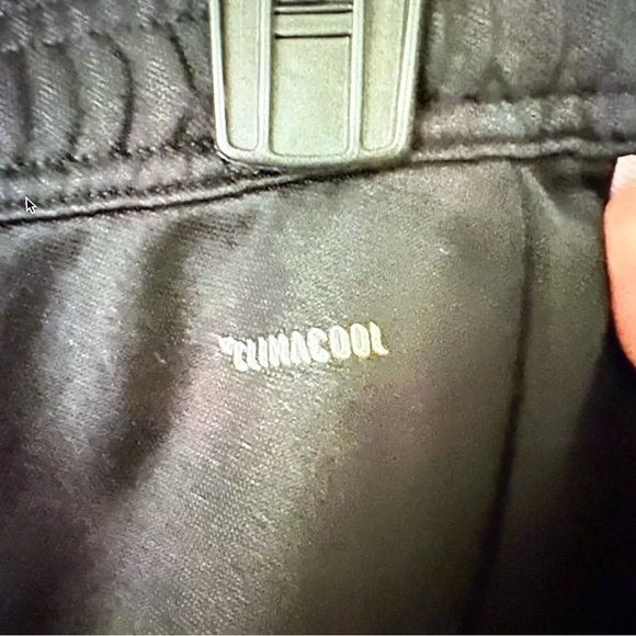 Adidas men’s Black Joggers with White Stripes and zippered ankles size XL - Picture 6 of 11